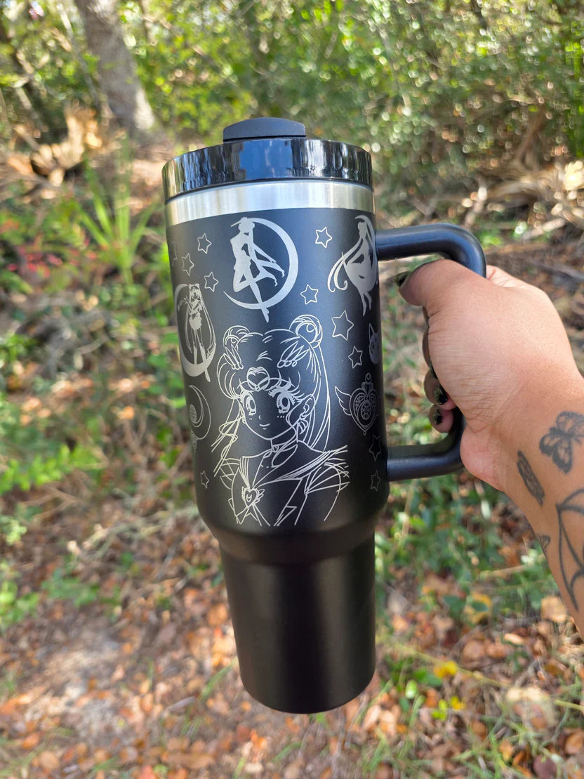 Sailor Girl Stanley Engraved Tumbler 40oz – Nautical Anime Fan Gift