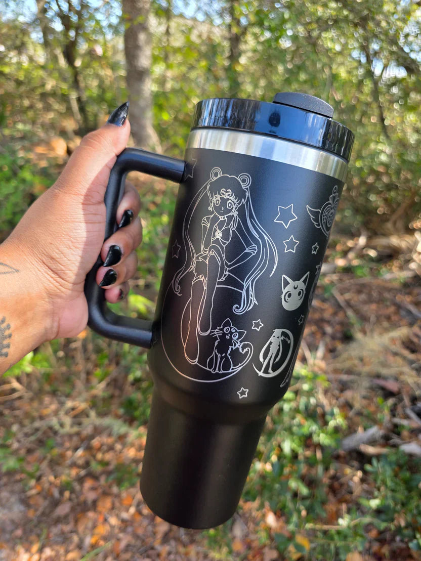 Sailor Girl Stanley Engraved Tumbler 40oz – Nautical Anime Fan Gift